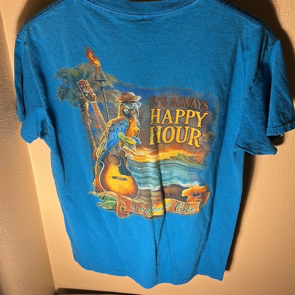 Rainforest Cafe Orlando Its Happy Hour Tee Color Blue Size Medium - Picture 4 of 5